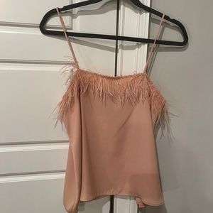 Zara tank with feathers